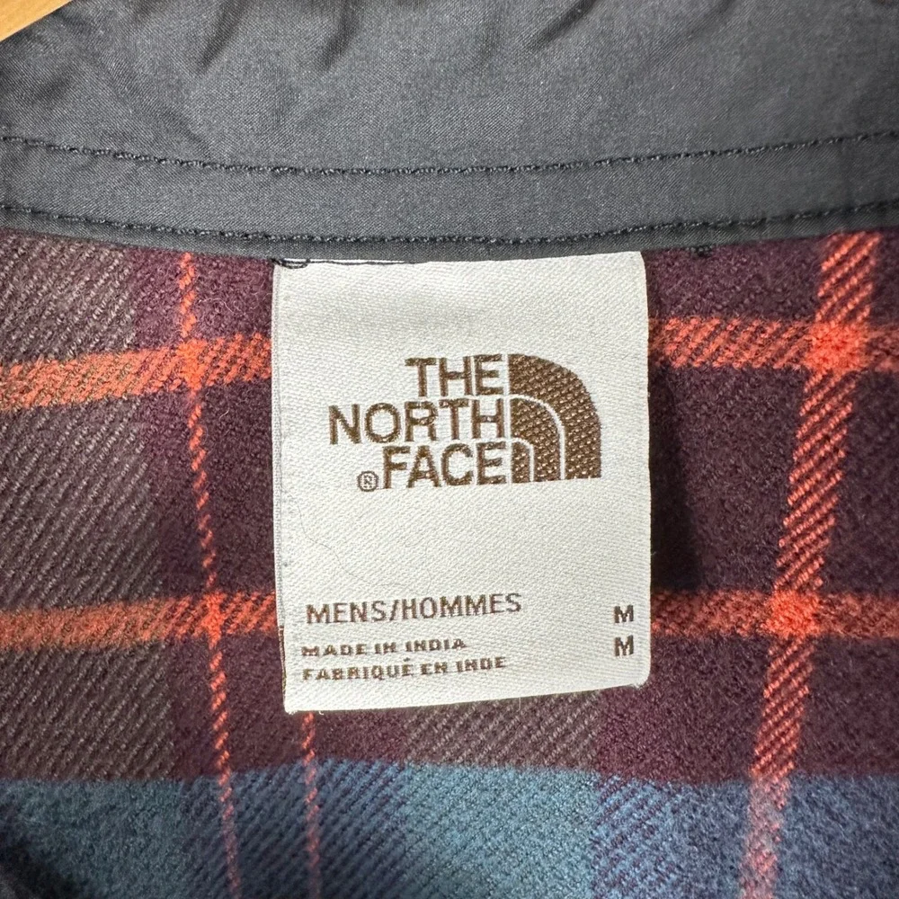 The North Face Mens Plaid Flannel Button Down Shirt Burgundy Blue NF0A7RCI M